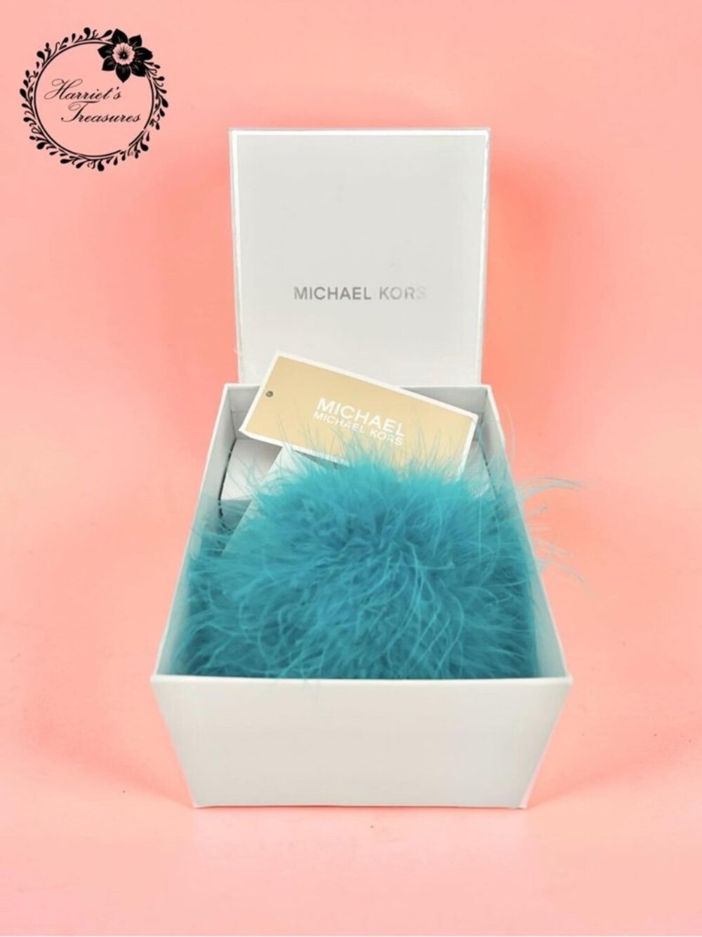 Michael Kors Turquoise Feather Pompom Charm